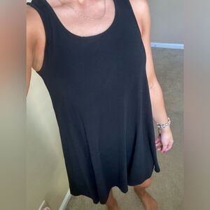 Casual black flowy tank dress